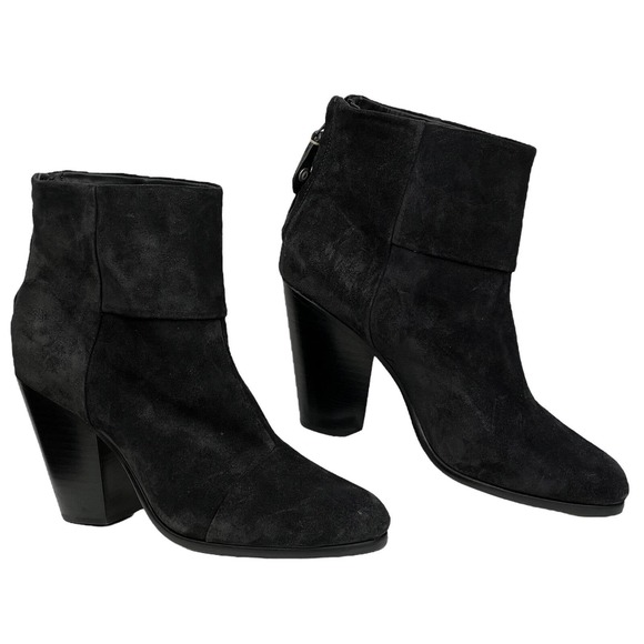 Rag & Bone Womens Newbury Classic Black Suede Back Zip Ankle Booties Size 11 - Picture 7 of 9